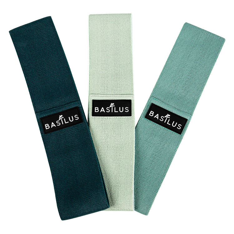 Basilus Resistance Bands 3 Pack Light Medium Heavy Home Gym Green