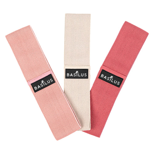 Basilus Resistance Bands 3 Pack Light Medium Heavy Home Gym Pink