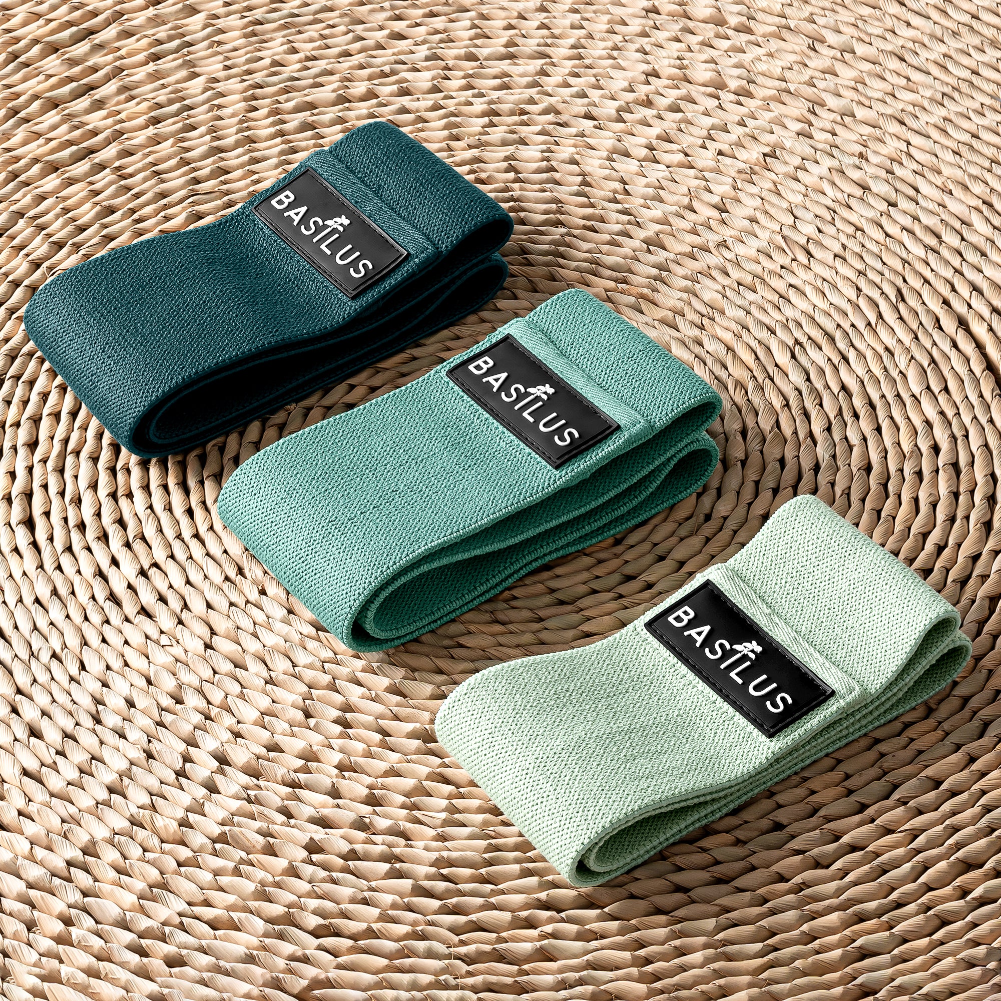 Basilus Resistance Bands 3 Pack Light Medium Heavy Home Gym